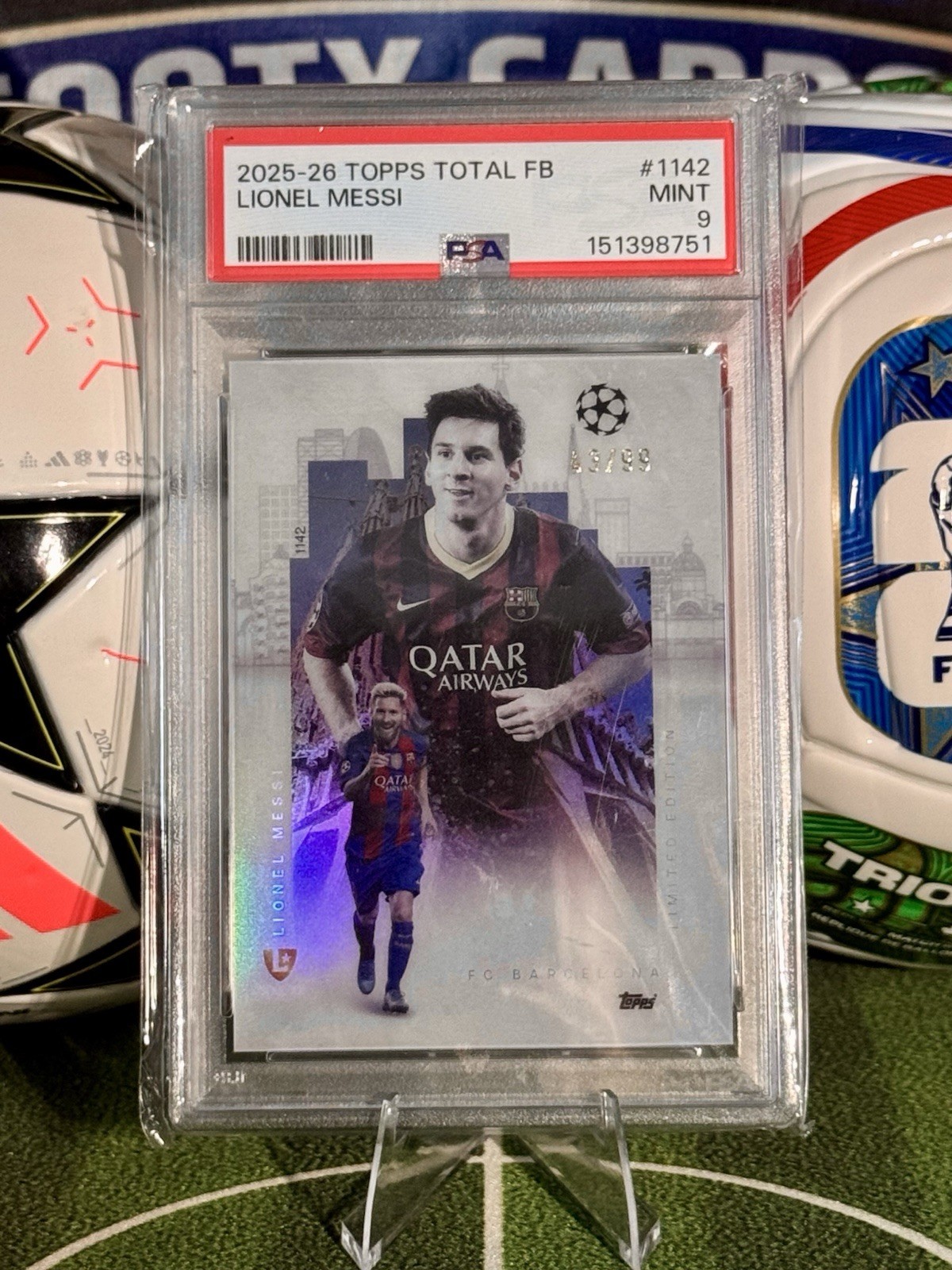 2025-26 Topps Total Football Lionel Messi /99 PSA 9 2025-26 Topps Total Football Lionel Messi /99 PSA 9