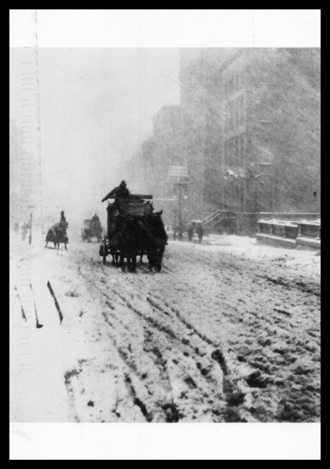 Winter Fifth Ave NYC Alfred Stieglitz Photo Postcard (1864-1946) Used