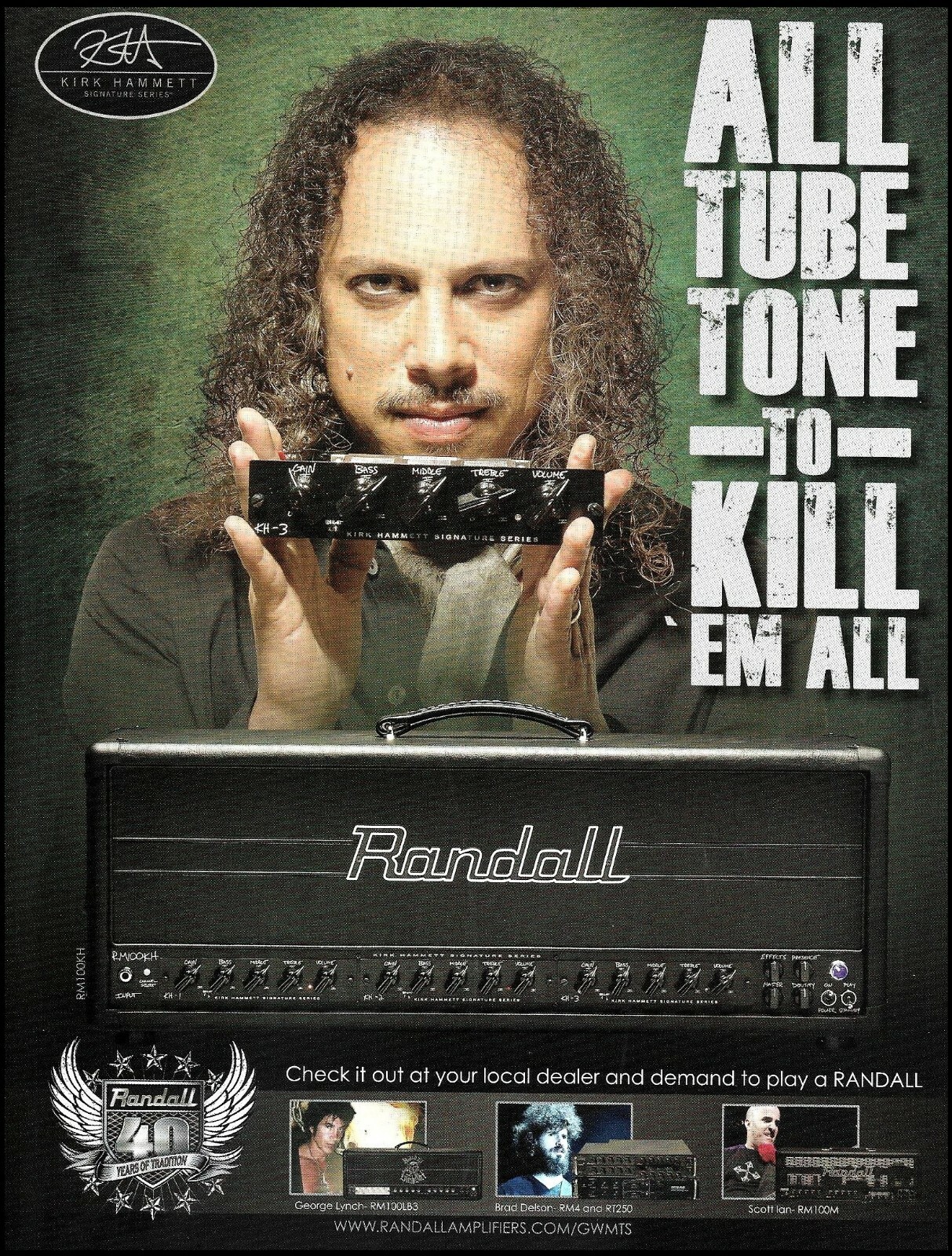 Metallica Kirk Hammett Signature Randall RM100KM Guitar Amp 2010 advertisement Metallica Kirk Hammett Signature Randall RM100KM Guitar Amp 2010 advertisement