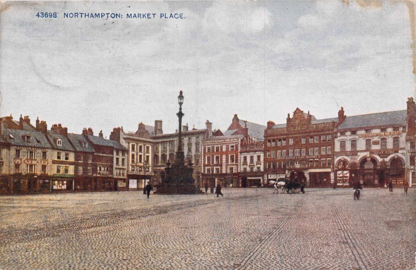 Northampton England Market Place Vintage 1919 Postcard