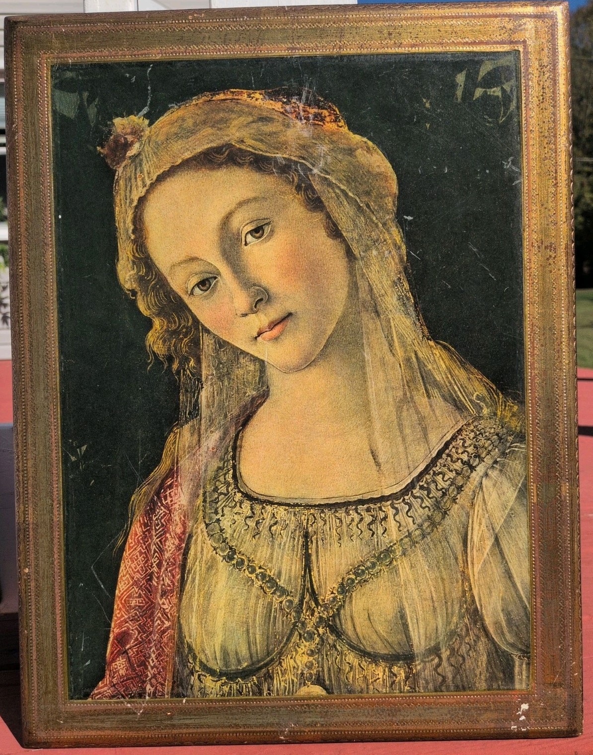 Vintage Fratelli Alinari Florence Wood Plaque Piero di Cosimo Mary Magdalene Art Vintage Fratelli Alinari Florence Wood Plaque Piero di Cosimo Mary Magdalene Art