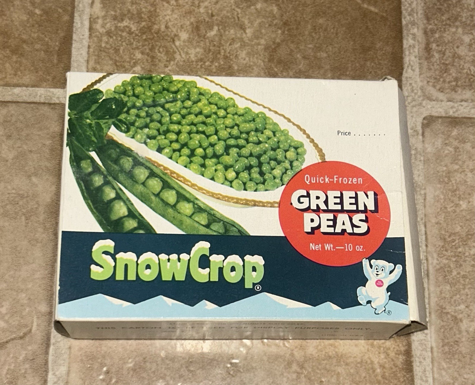 Vintage 1950s SnowCrop Green Peas/ Fish Sticks Freezer Display Box VG Cond Vintage 1950s SnowCrop Green Peas/ Fish Sticks Freezer Display Box VG Cond