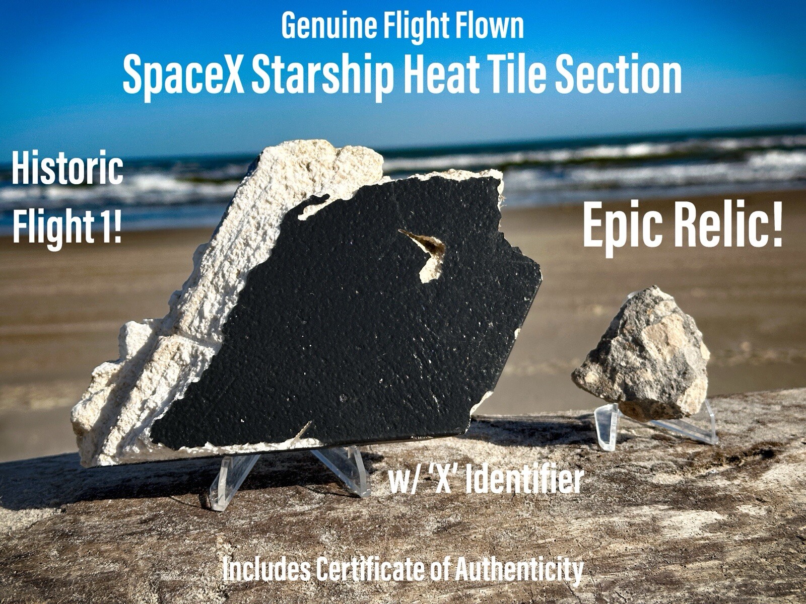Space X Starship Genuine Heat Shield Tile Historic Flight 1 Relic Set