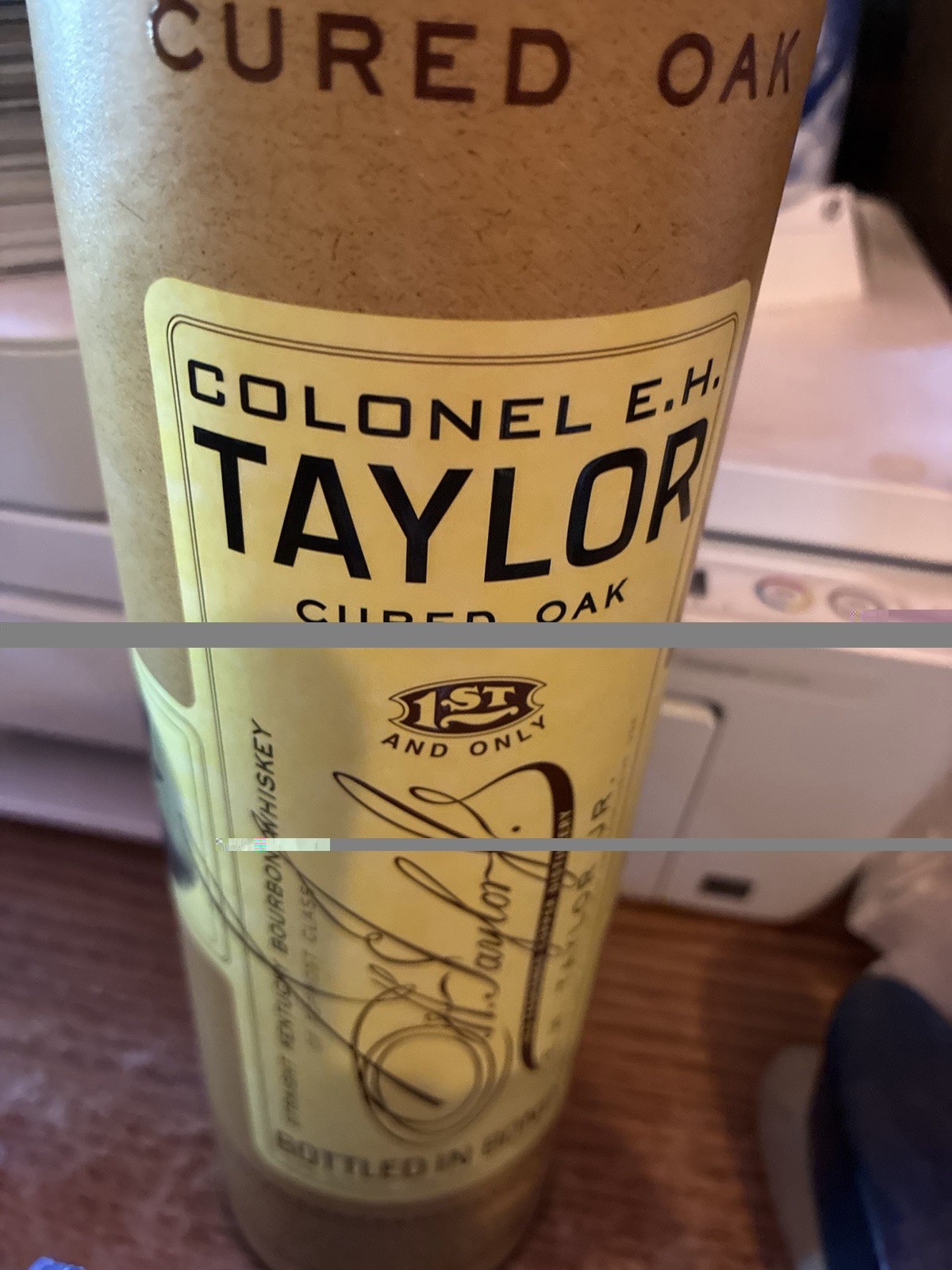 Colonel E.H. Taylor Cured Oak Empty Bottle & Tube Rare - Excellent Condition Colonel E.H. Taylor Cured Oak Empty Bottle & Tube Rare - Excellent Condition