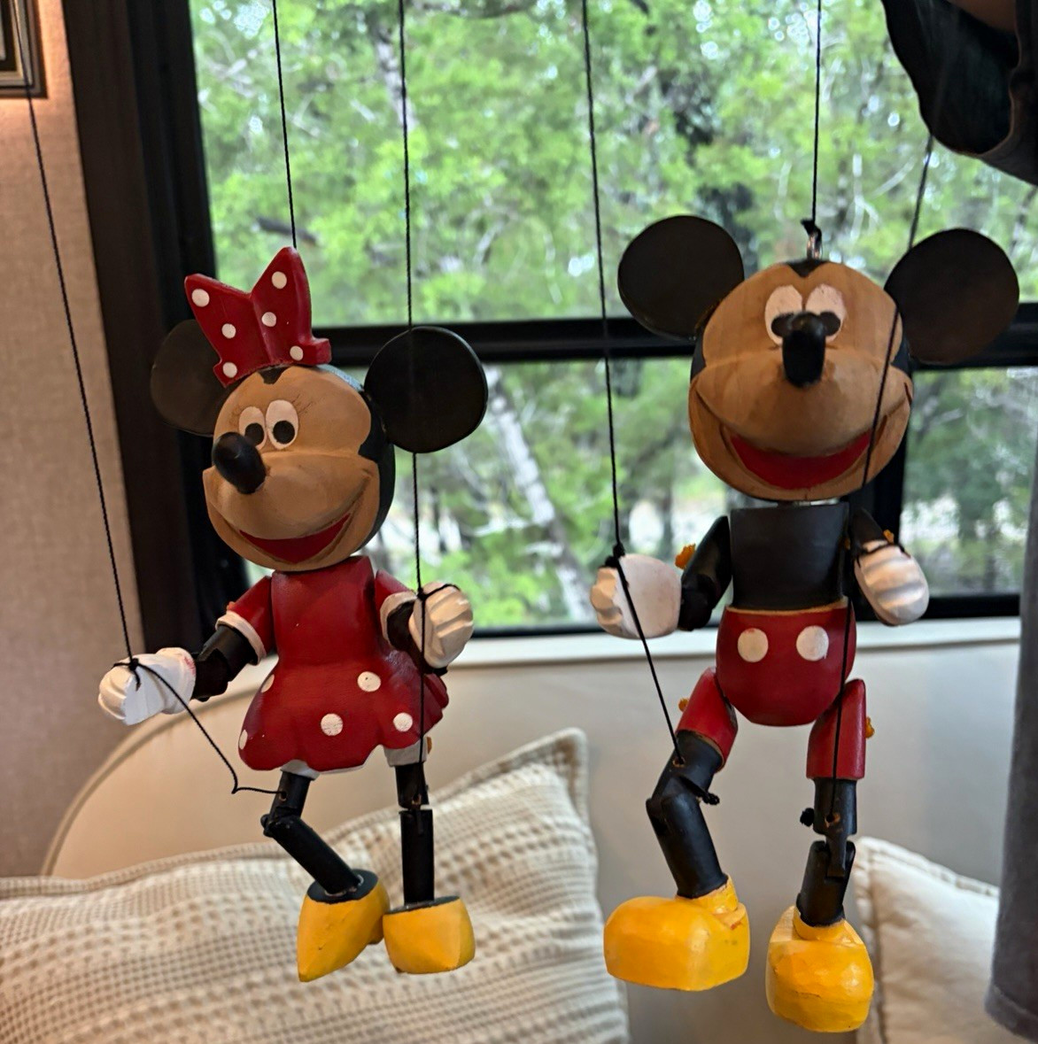 Vintage Mickey Mouse & Minnie Mouse Marionette Figurines Set