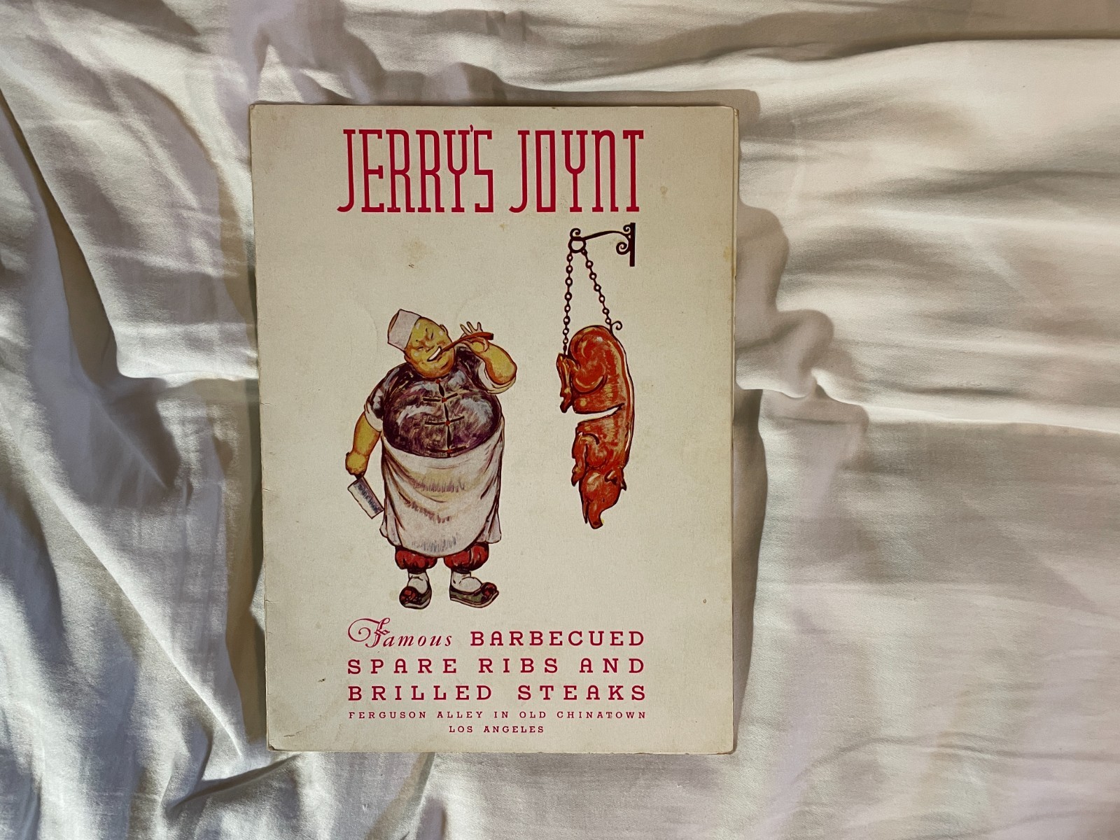 Jerry's Joint Restaurant Menu Los Angeles CA 1935 Vintage 1930's Jerry's Joint Restaurant Menu Los Angeles CA 1935 Vintage 1930's