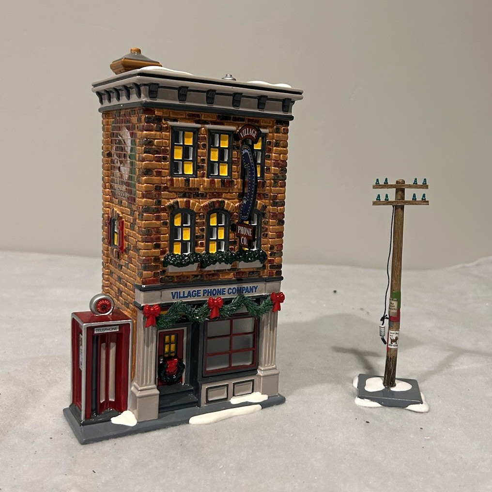 Department 56 Snow Village Village Phone Company Illuminated Set of 2 2005 Department 56 Snow Village Village Phone Company Illuminated Set of 2 2005