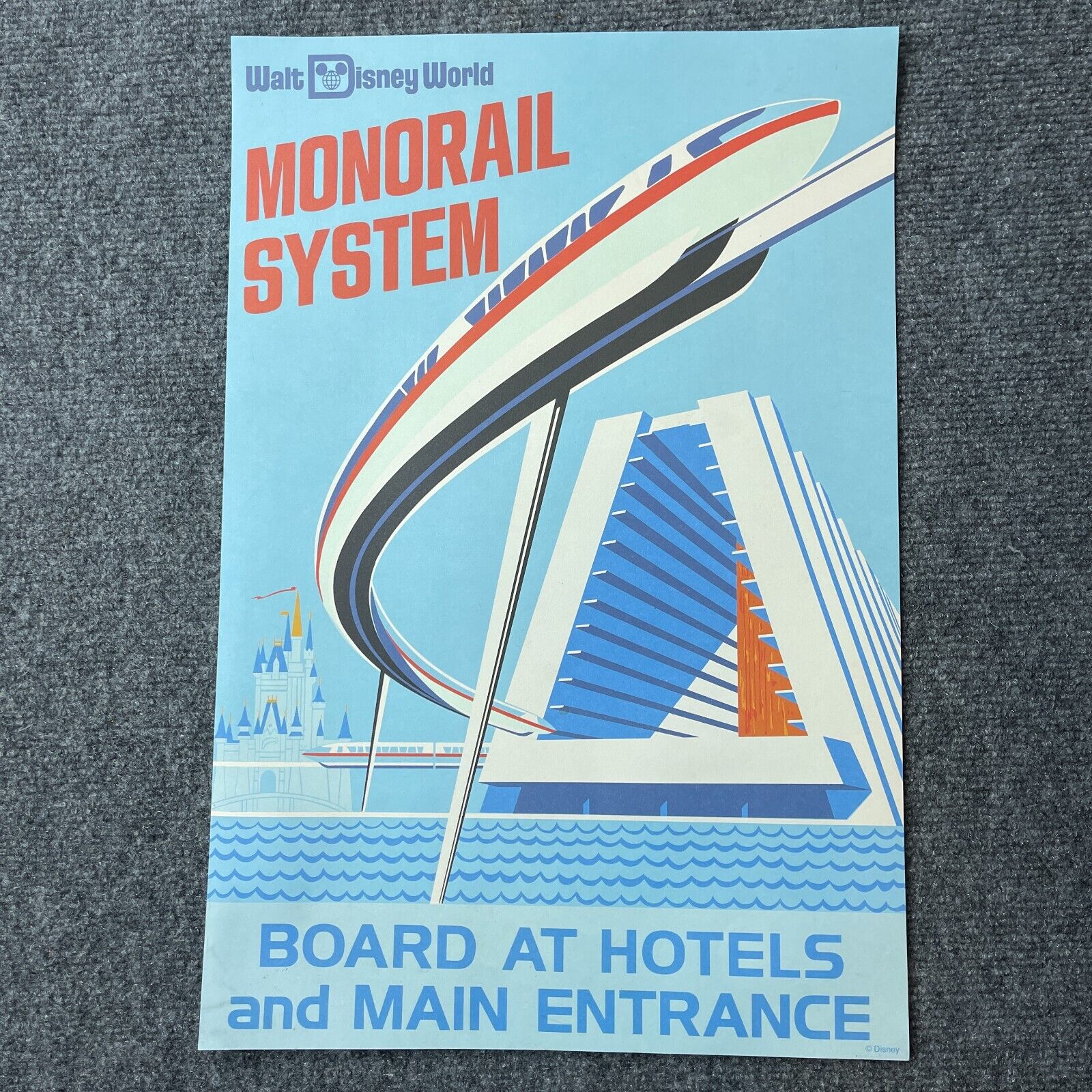 Walt Disney World Kevin and Jody Monorail System Souvenir Metal Sign Poster 8X12