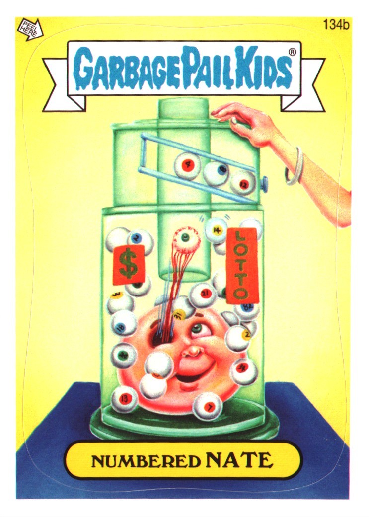 Numbered Nate Base Topps Garbage Pail Kids Brand New Series 3 134b NM Numbered Nate Base Topps Garbage Pail Kids Brand New Series 3 134b NM
