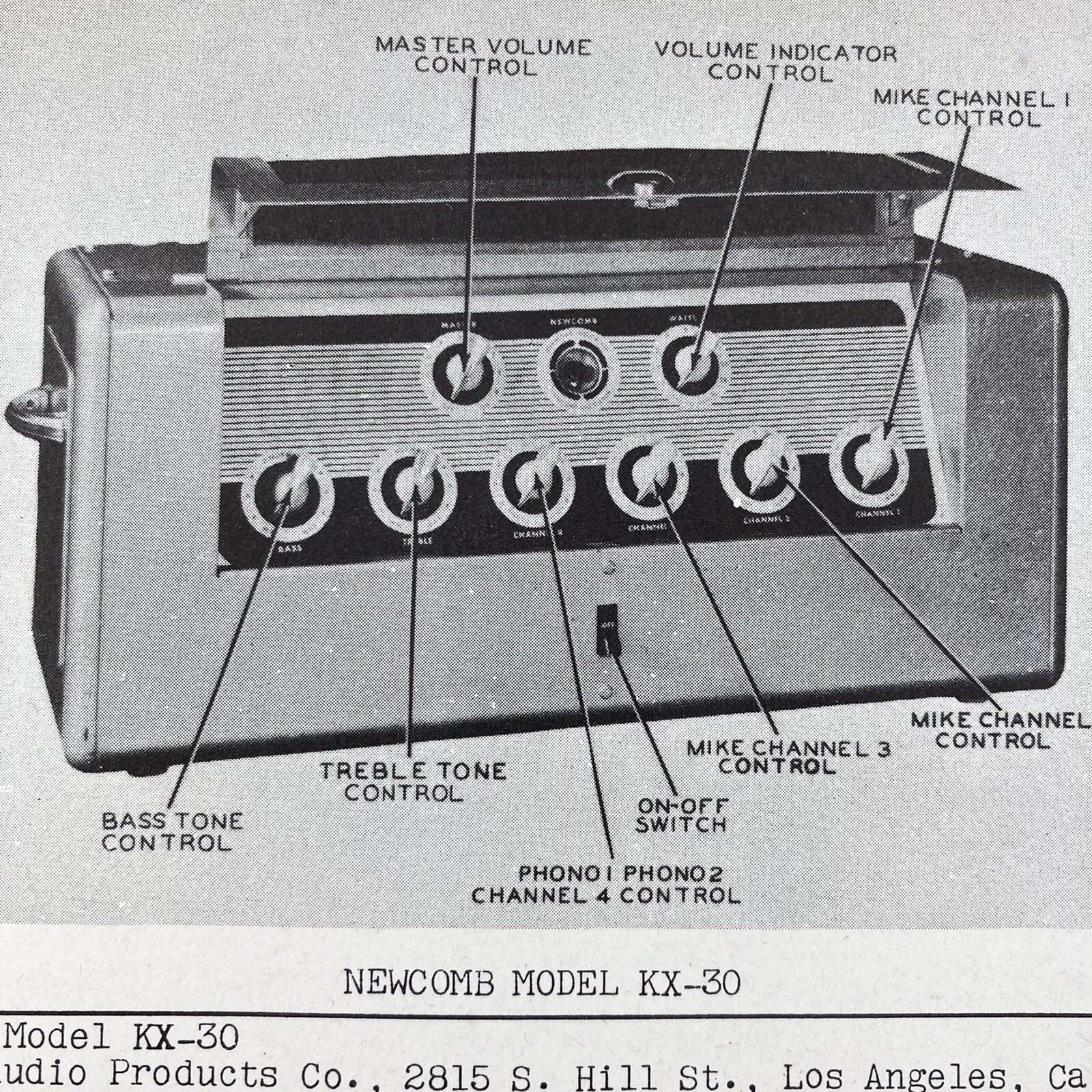 1947 Newcomb Amp Model KX-30 Wire Schematic Service Manual Vintage Original 1947 Newcomb Amp Model KX-30 Wire Schematic Service Manual Vintage Original