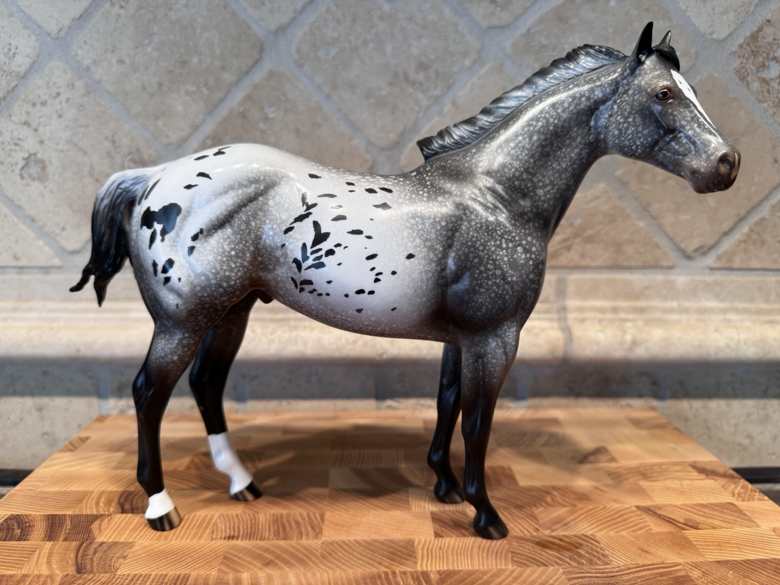 Peter Stone DAH Special Color Pattern ISH Custom Mane Tail Gray Appaloosa Horse Peter Stone DAH Special Color Pattern ISH Custom Mane Tail Gray Appaloosa Horse