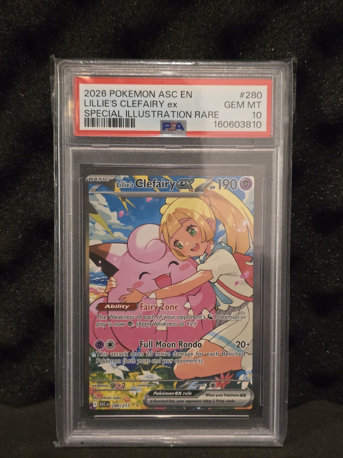 Lillies Clefairy Ex SIR 280/217 Pokémon TCG Ascended Heroes PSA 10 Lillies Clefairy Ex SIR 280/217 Pokémon TCG Ascended Heroes PSA 10