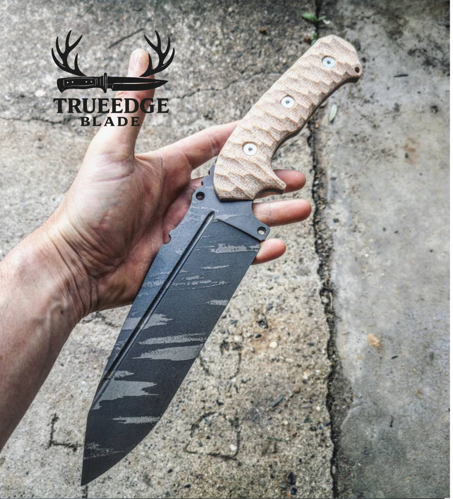 Custom HandForged Smilodon – Ice Brush Finish & Desert Micarta Outdoor Utility T