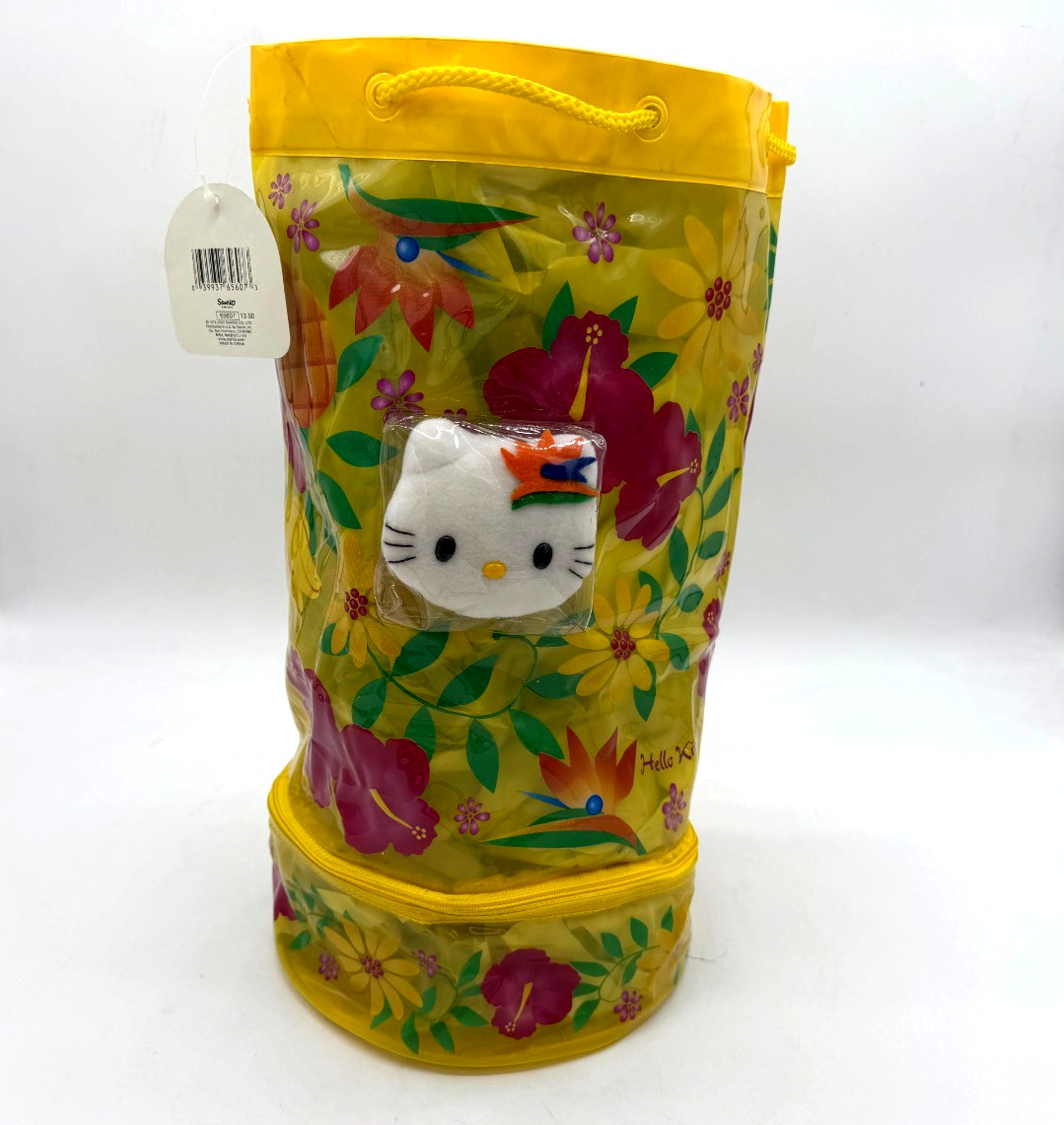 VTG 2002 Hello Kitty Hawaiian Hibiscus Clear Vinyl Bucket Backpack Sanrio Y2K VTG 2002 Hello Kitty Hawaiian Hibiscus Clear Vinyl Bucket Backpack Sanrio Y2K