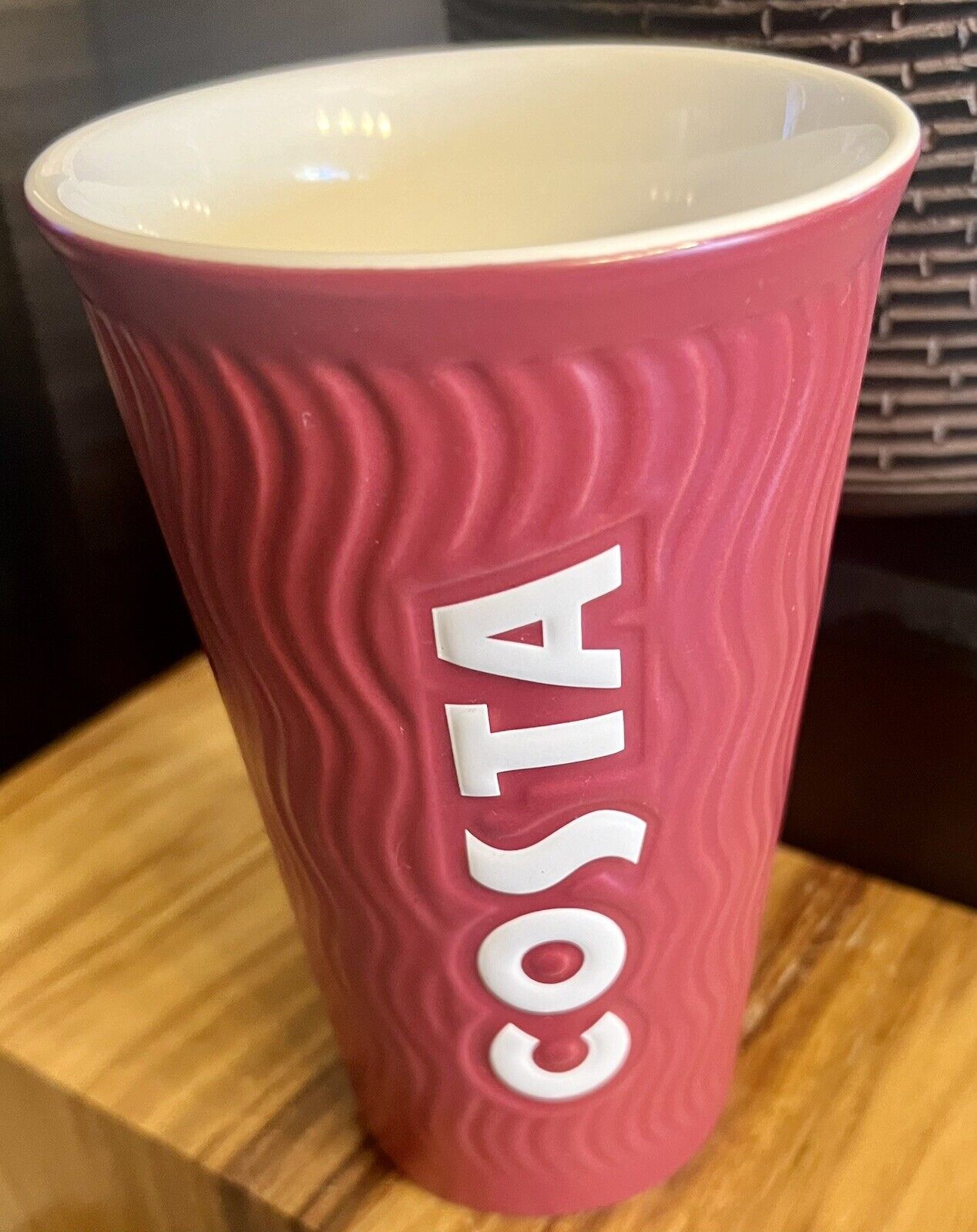 Rare Limited Costa Tall Ceramic Coffee Cup Mug 16 Oz Mint