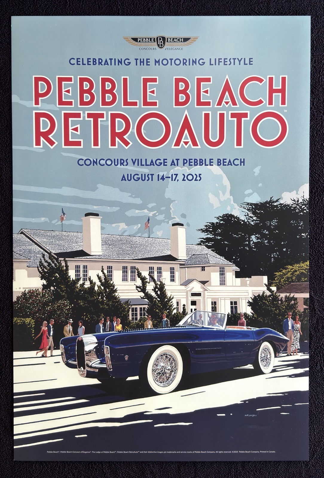 2025 Pebble Beach Concours RETROAUTO Poster BUGATTI Type 101C Exner Ghia Layzell 2025 Pebble Beach Concours RETROAUTO Poster BUGATTI Type 101C Exner Ghia Layzell