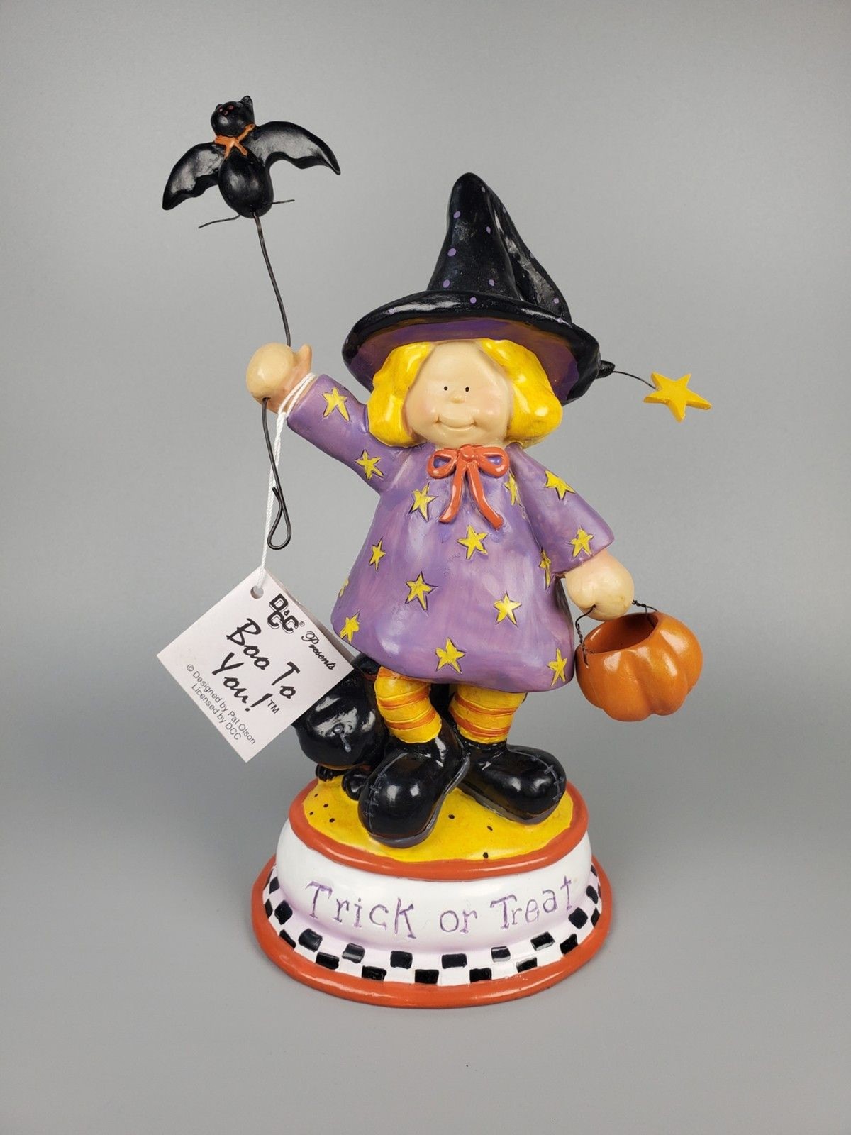 Vintage Pat Olson 8" Halloween Trick Or Treat Witch Figurine w/ Tag