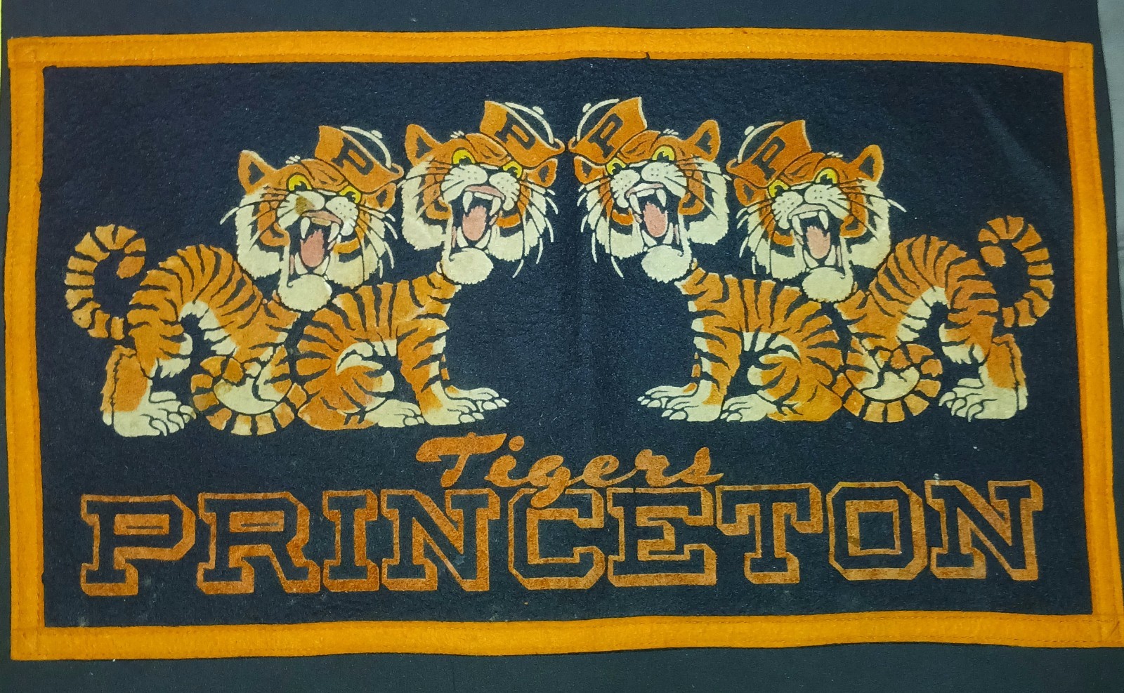Vintage 1950's Chicago Pennant Company Princeton Tigers Felt Banner Vintage 1950's Chicago Pennant Company Princeton Tigers Felt Banner