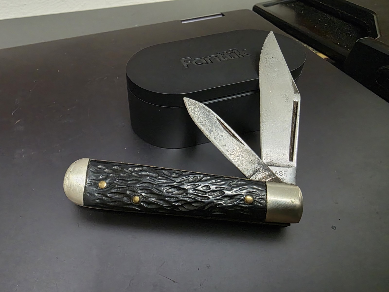 Vintage Case XX Knife 1940-1964 small Coke Bottle 25 1/2 Rough Black excellent Vintage Case XX Knife 1940-1964 small Coke Bottle 25 1/2 Rough Black excellent