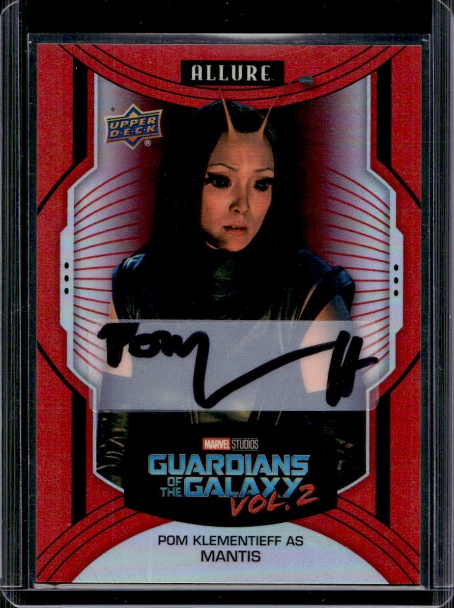 Pom Klementieff as Mantis 2022 Upper Deck Allure Marvel #136 Red Rainbow Auto