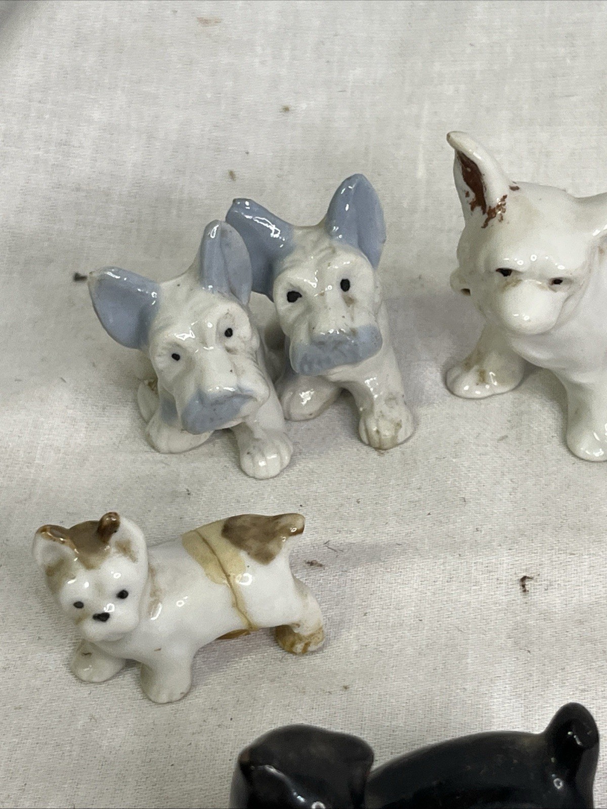 Vintage Ceramic Miniature Animal Lot Japan Bone China Micro Dogs Cats Mice Figur