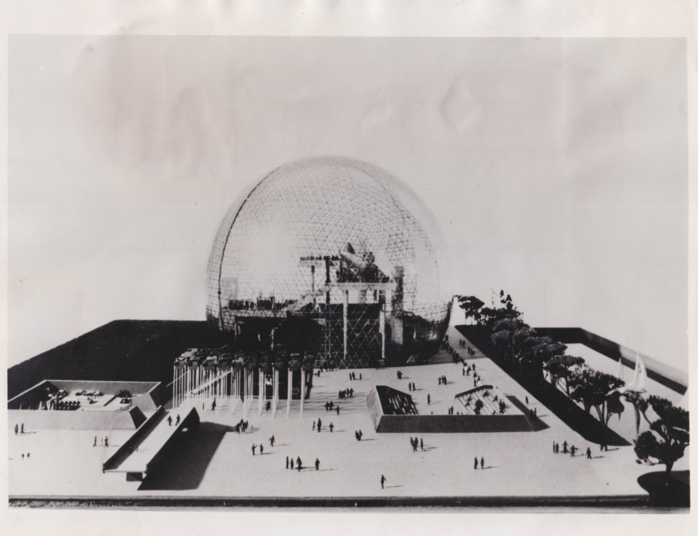 1966 Press Photo Expo 67 US Pavilion Geodesic Dome Model by Buckminster Fuller 1966 Press Photo Expo 67 US Pavilion Geodesic Dome Model by Buckminster Fuller