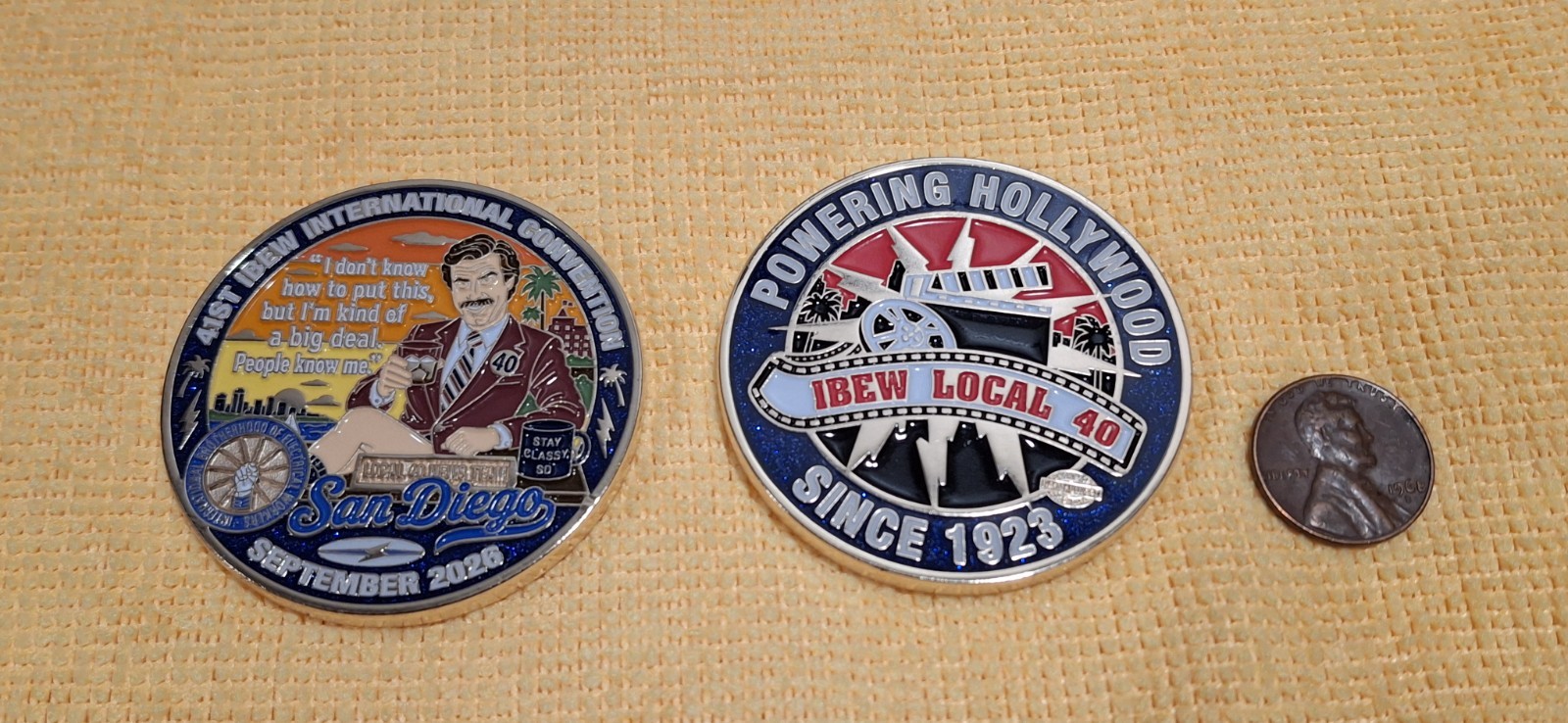 IBEW Local 40 Challenge Coin San Diego 41st Convention Ron Burgundy 2026 IBEW Local 40 Challenge Coin San Diego 41st Convention Ron Burgundy 2026