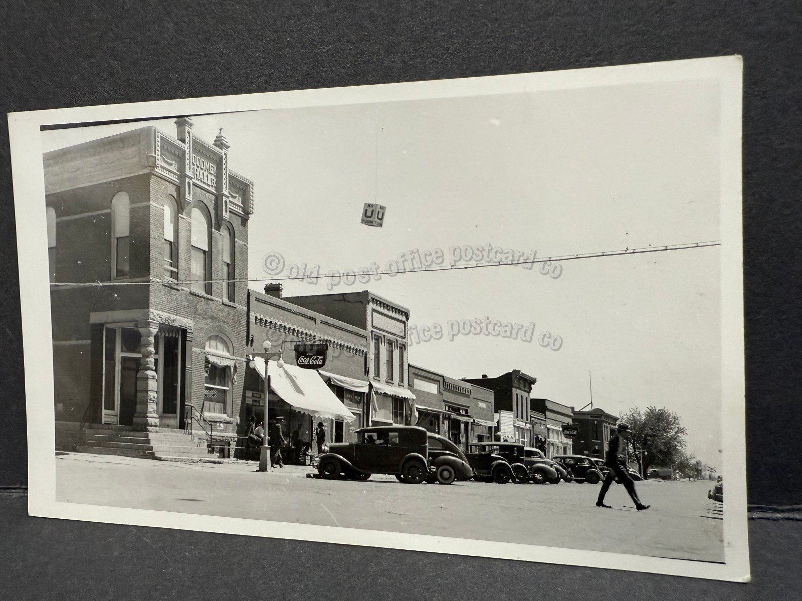 Harvard, Nebraska-Main Street-Bank-1940s-RPPC Real Photo Postcard Harvard, Nebraska-Main Street-Bank-1940s-RPPC Real Photo Postcard