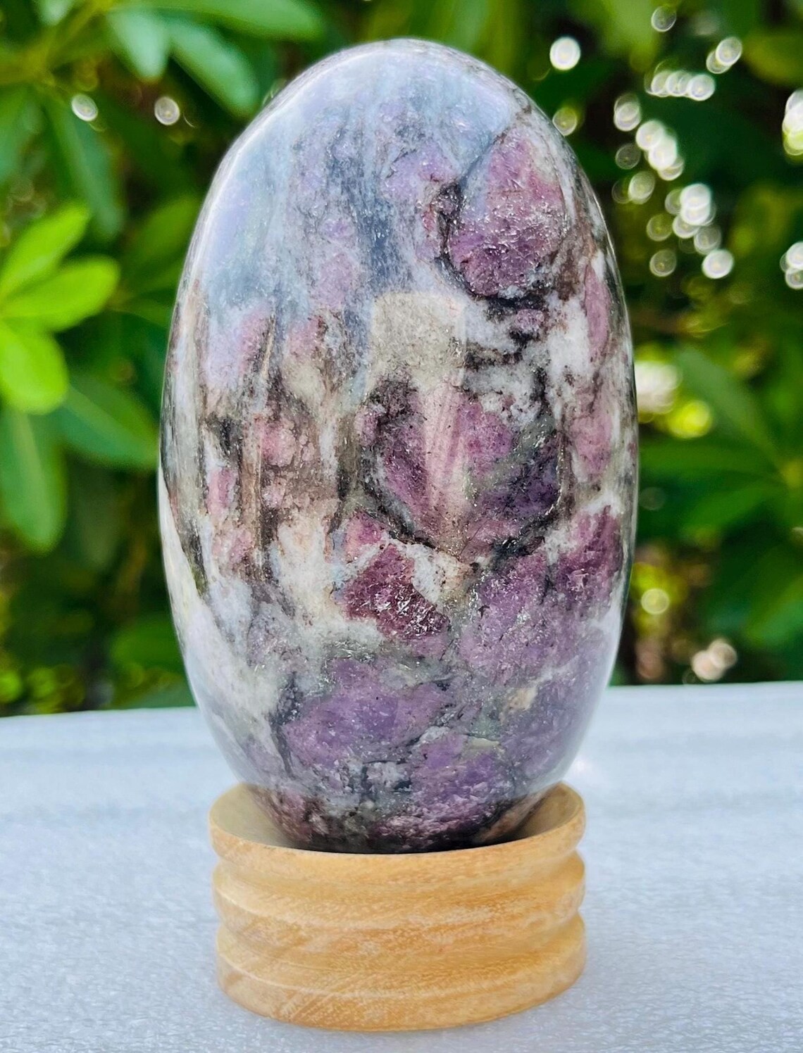 105MM Natural Ruby Lingam Corundum In Biotite Stone Rock and Minerals Stone.