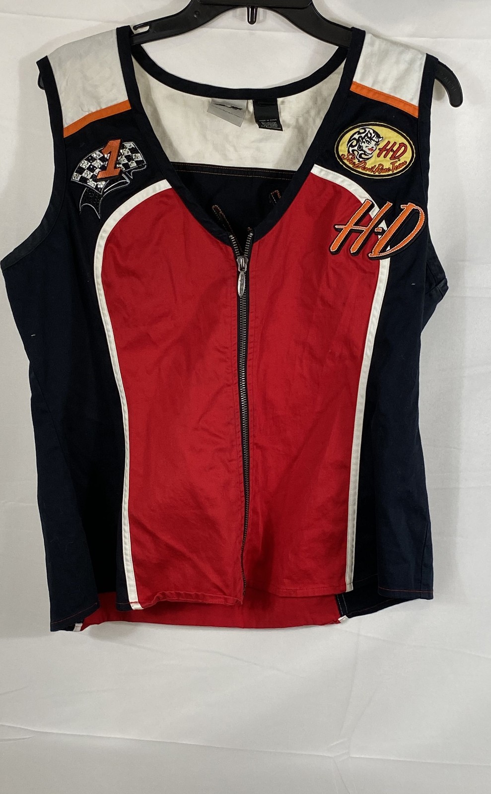 Vintage 2000s Harley-Davidson Racing Zip Front Motorcycle Vest Sz XL Vintage 2000s Harley-Davidson Racing Zip Front Motorcycle Vest Sz XL