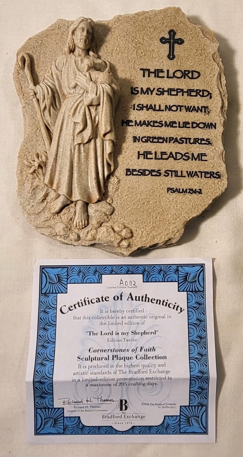 Bradford Exchange Cornerstone Of Faith Plague ”THE LORD IS MY SHEPHERD” Bradford Exchange Cornerstone Of Faith Plague ”THE LORD IS MY SHEPHERD”