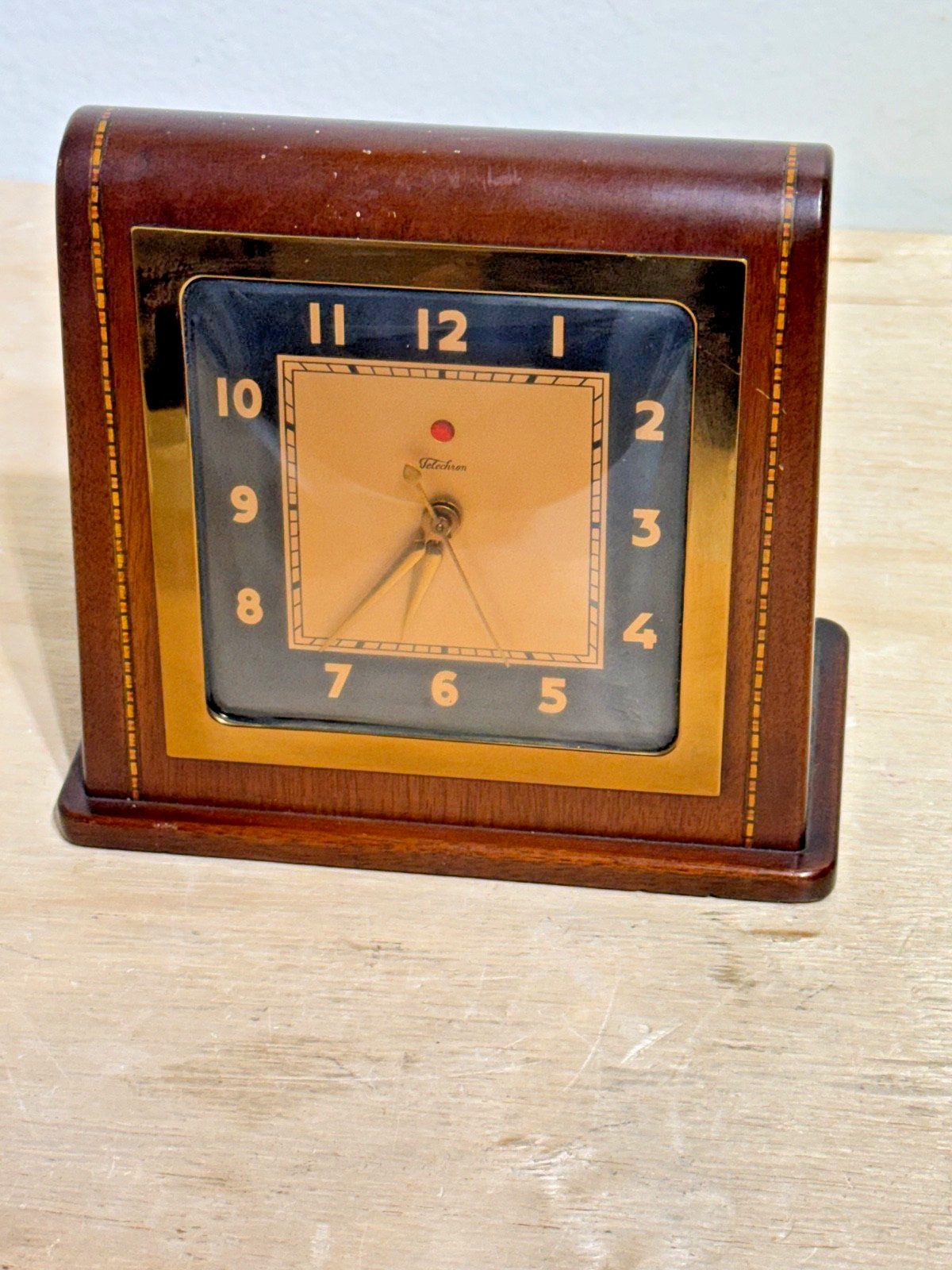 Antique Telechron 4F61 Pharaoh Electric Mantel Clock Art Deco Inlays | Tested OK Antique Telechron 4F61 Pharaoh Electric Mantel Clock Art Deco Inlays | Tested OK