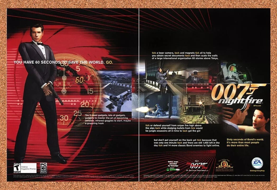 2002 007 Nightfire PC Original Advertisement / Retro Promo v3 2002 007 Nightfire PC Original Advertisement / Retro Promo v3