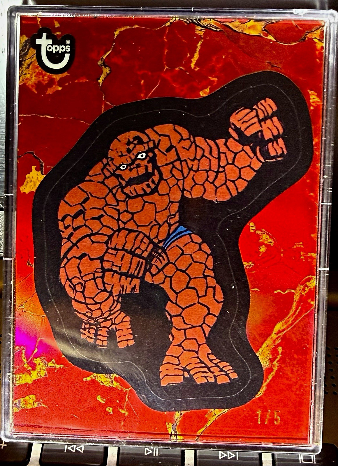 2025 Topps Marvel ComicBook Heroes#24 The Thing Serial # 1/5 red parallel. ALPHA 2025 Topps Marvel ComicBook Heroes#24 The Thing Serial # 1/5 red parallel. ALPHA