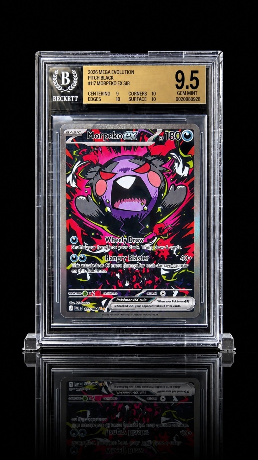 Morpeko ex 117/084 Pitch Black SIR BGS 9.5 Gold Label Gem Mint 3x 10 Subgrades Morpeko ex 117/084 Pitch Black SIR BGS 9.5 Gold Label Gem Mint 3x 10 Subgrades
