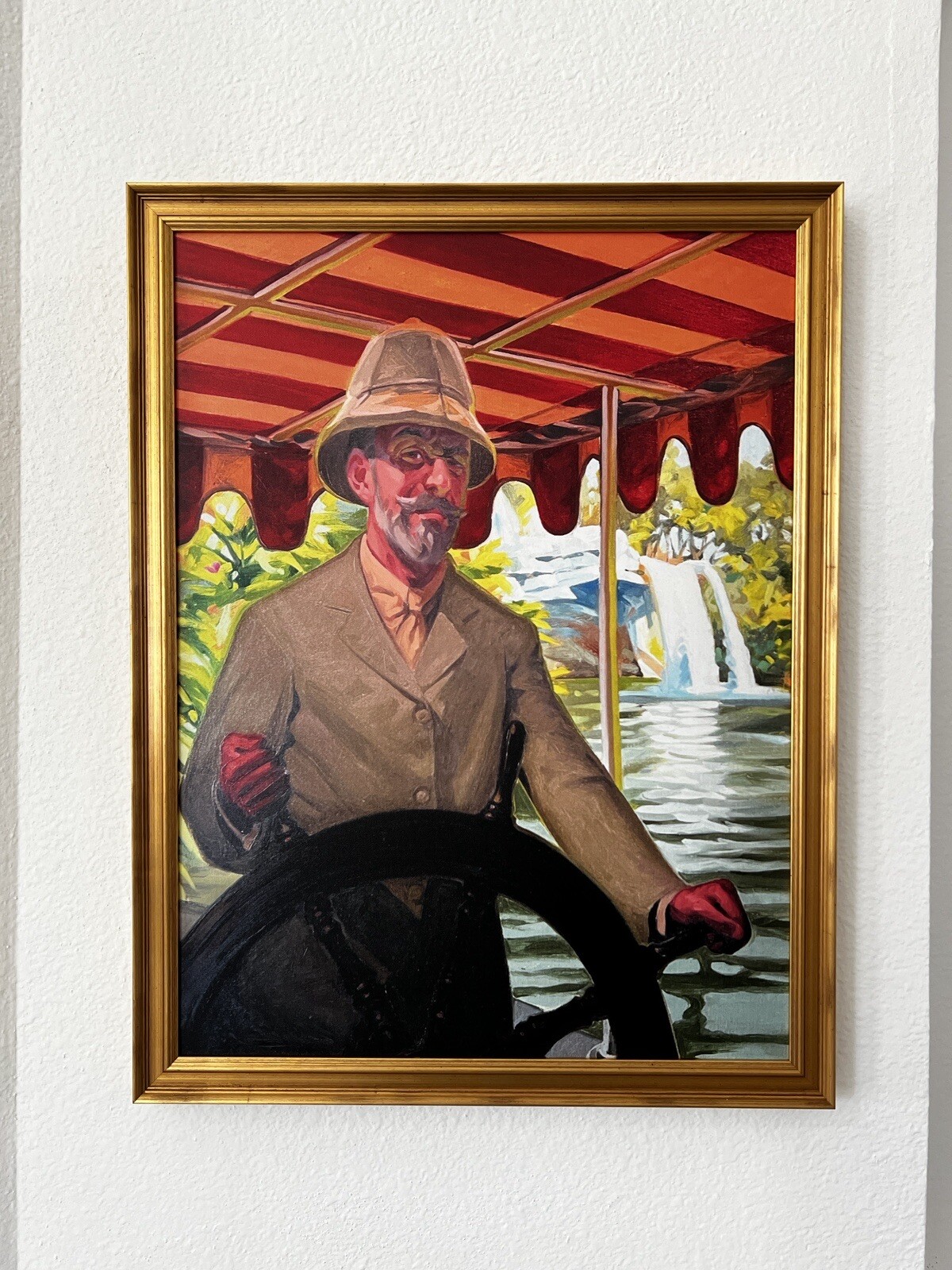 Framed Dr Albert Falls Canvas Giclee 21x27” SEA Disney World Jungle Cruise Prop
