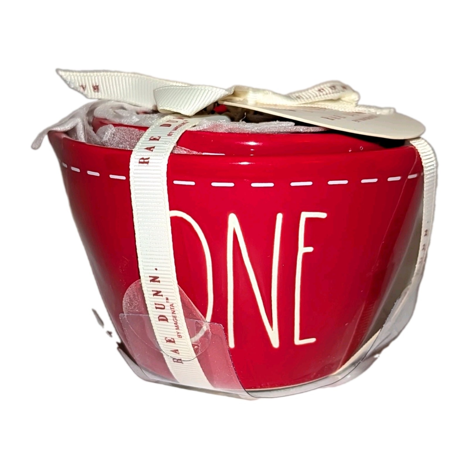 Rae Dunn Red Stitch Xmas Measuring Cup Set of 4 Cups Stitches Bowl Stitching NEW Rae Dunn Red Stitch Xmas Measuring Cup Set of 4 Cups Stitches Bowl Stitching NEW
