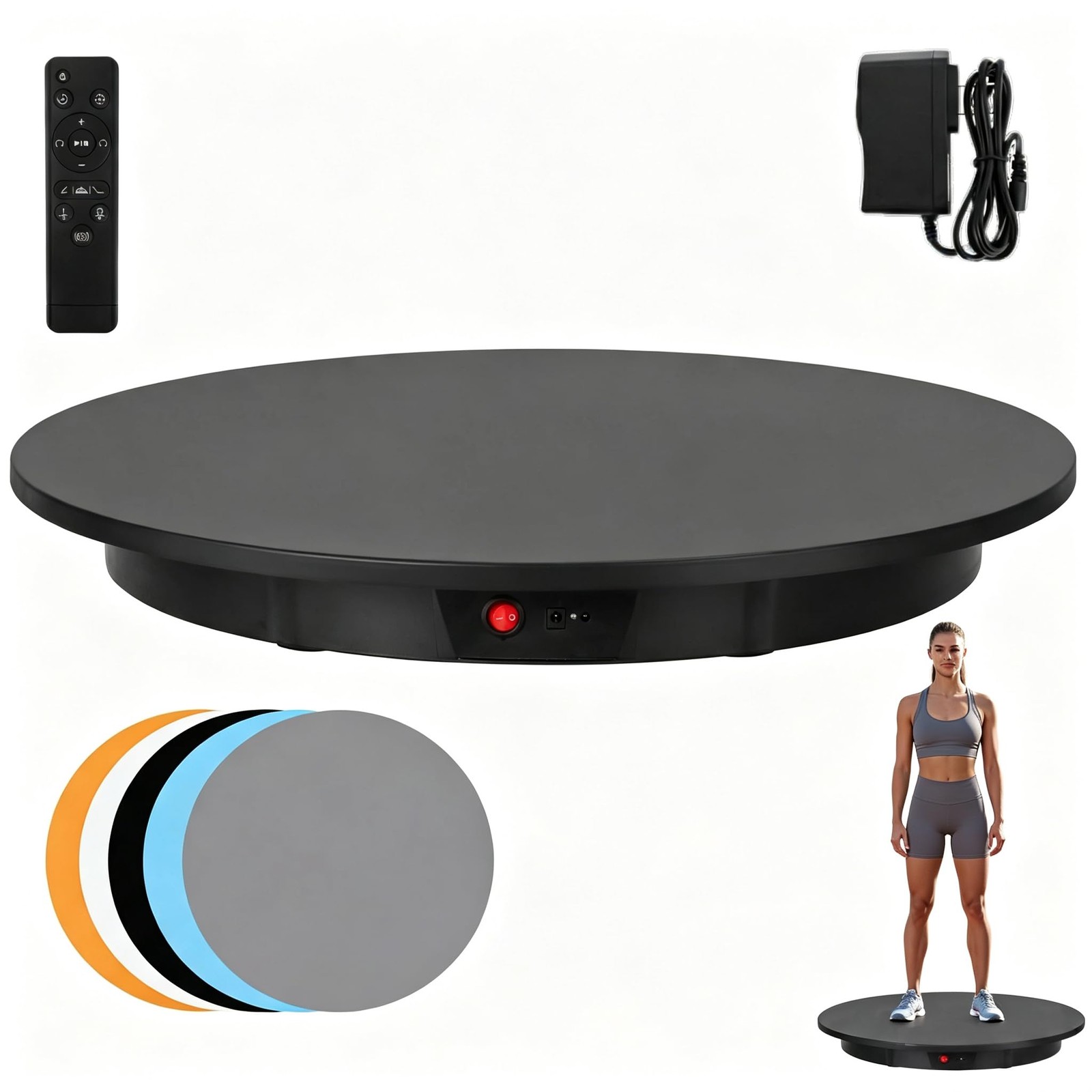 JAYEGT 23.6" Motorized Rotating Display Stand, 360° Turntable, 350lb Capacity JAYEGT 23.6" Motorized Rotating Display Stand, 360° Turntable, 350lb Capacity
