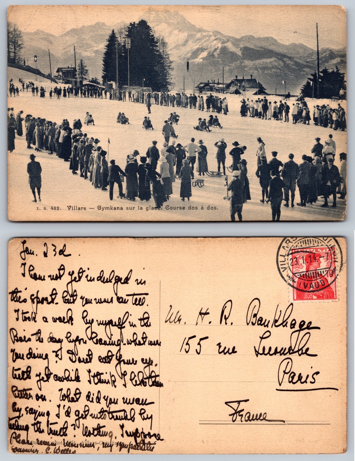Villars Gymkhana Sur Glace France Postcard Villars Gymkhana Sur Glace France Postcard