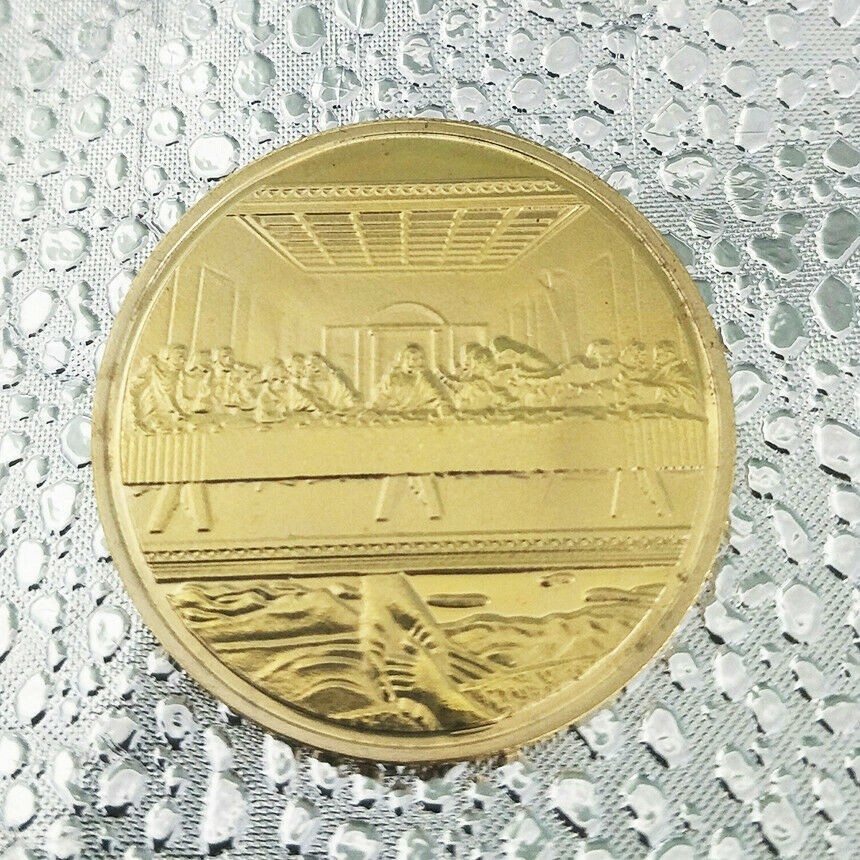 * 100 PCS Jesus Christ & Last Supper Gold Plated Coin *Great Religious Keepsake" * 100 PCS Jesus Christ & Last Supper Gold Plated Coin *Great Religious Keepsake"