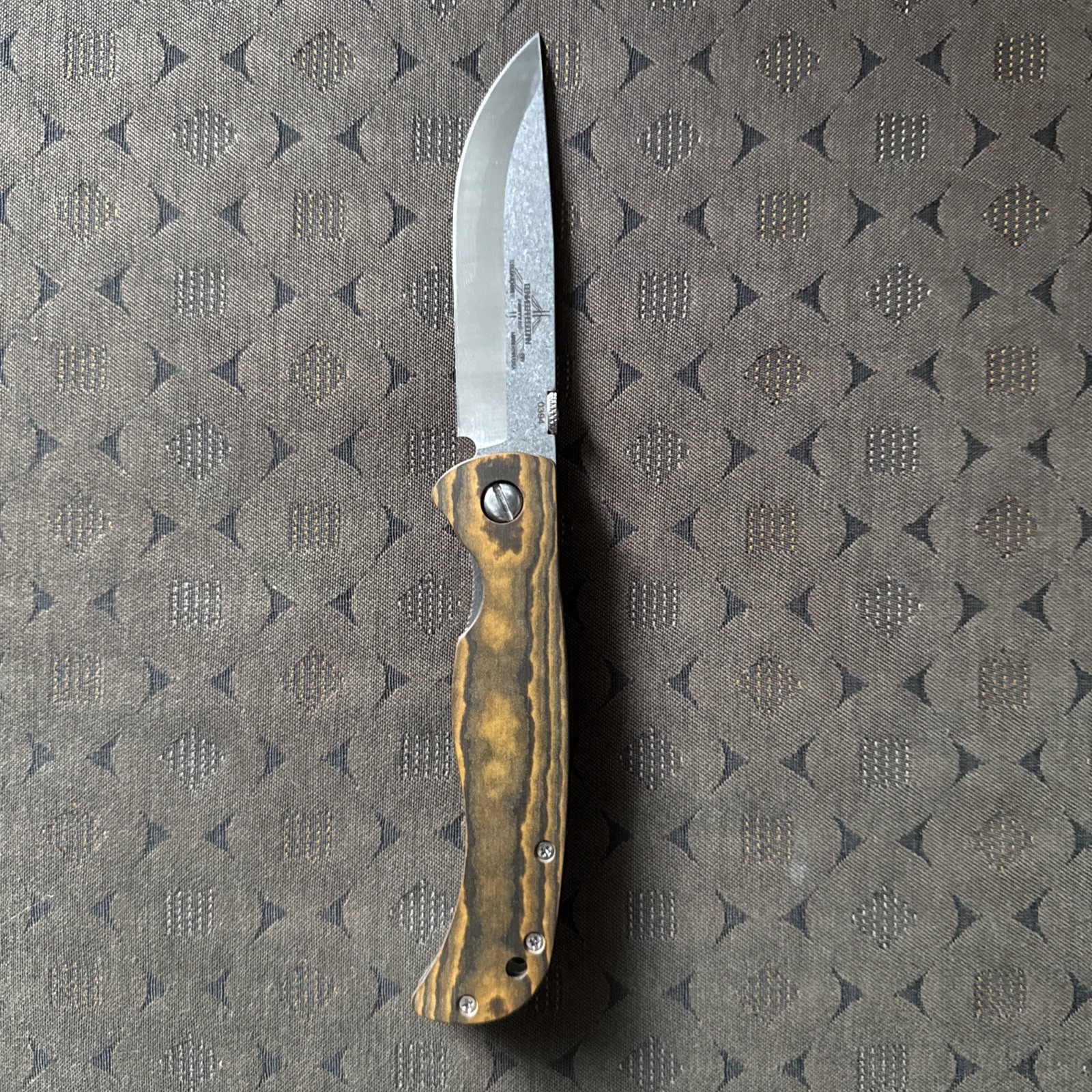Emerson Knives Folding Steak Knife. Area 51 Blurry Logo. BNIB. Emerson Knives Folding Steak Knife. Area 51 Blurry Logo. BNIB.