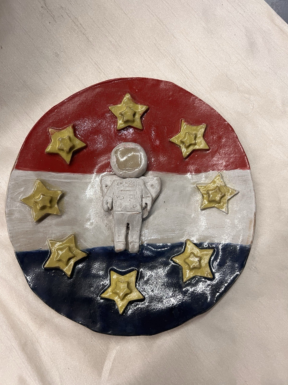 Rare Vintage Nasa Sally Ride Handmade Pottery Plate Gift From Lily R Collector Rare Vintage Nasa Sally Ride Handmade Pottery Plate Gift From Lily R Collector