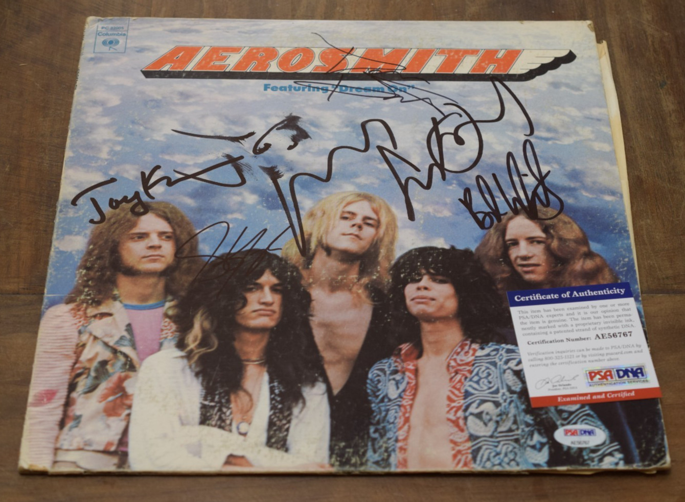 Aerosmith x5 STEVEN TYLER Complete Band Signed Dream On Record Epperson COA Aerosmith x5 STEVEN TYLER Complete Band Signed Dream On Record Epperson COA