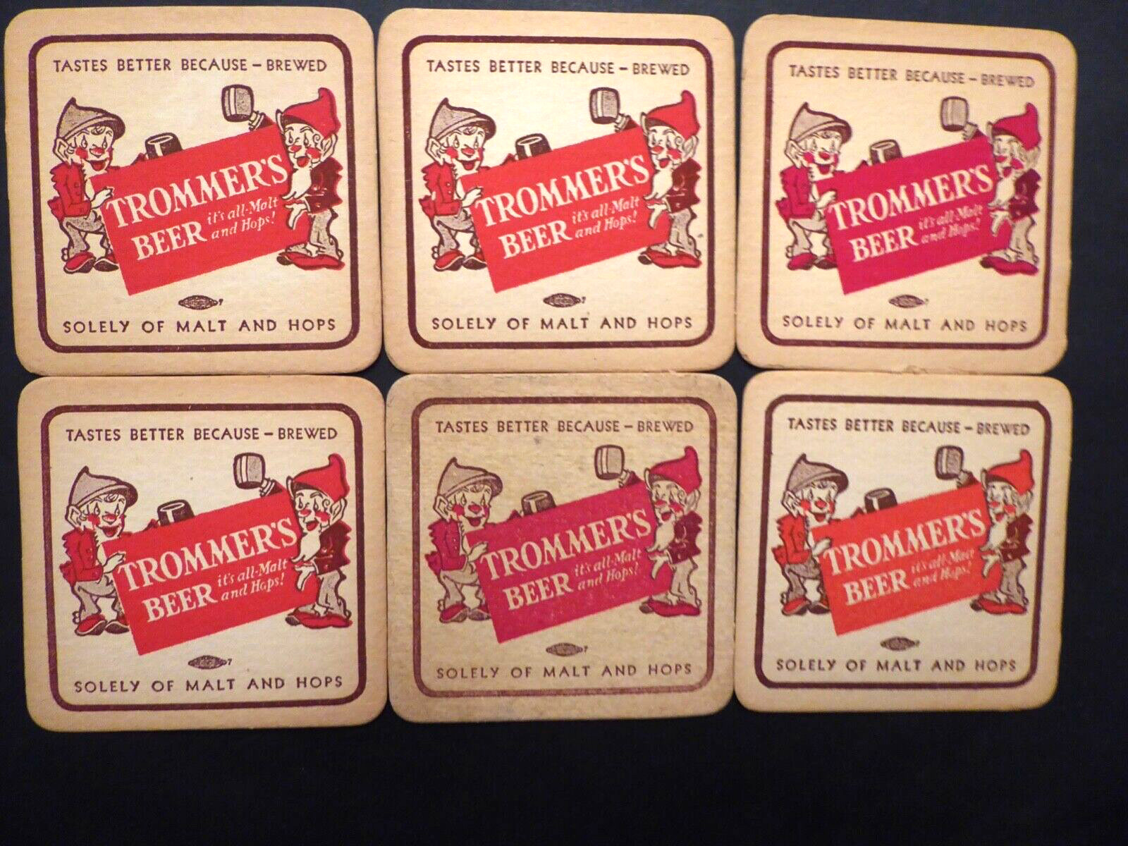 VINTAGE TROMMERS 4 IN.  LOT OF "6" INVENTORS John F. Trommer, BROOKLYN N.Y.