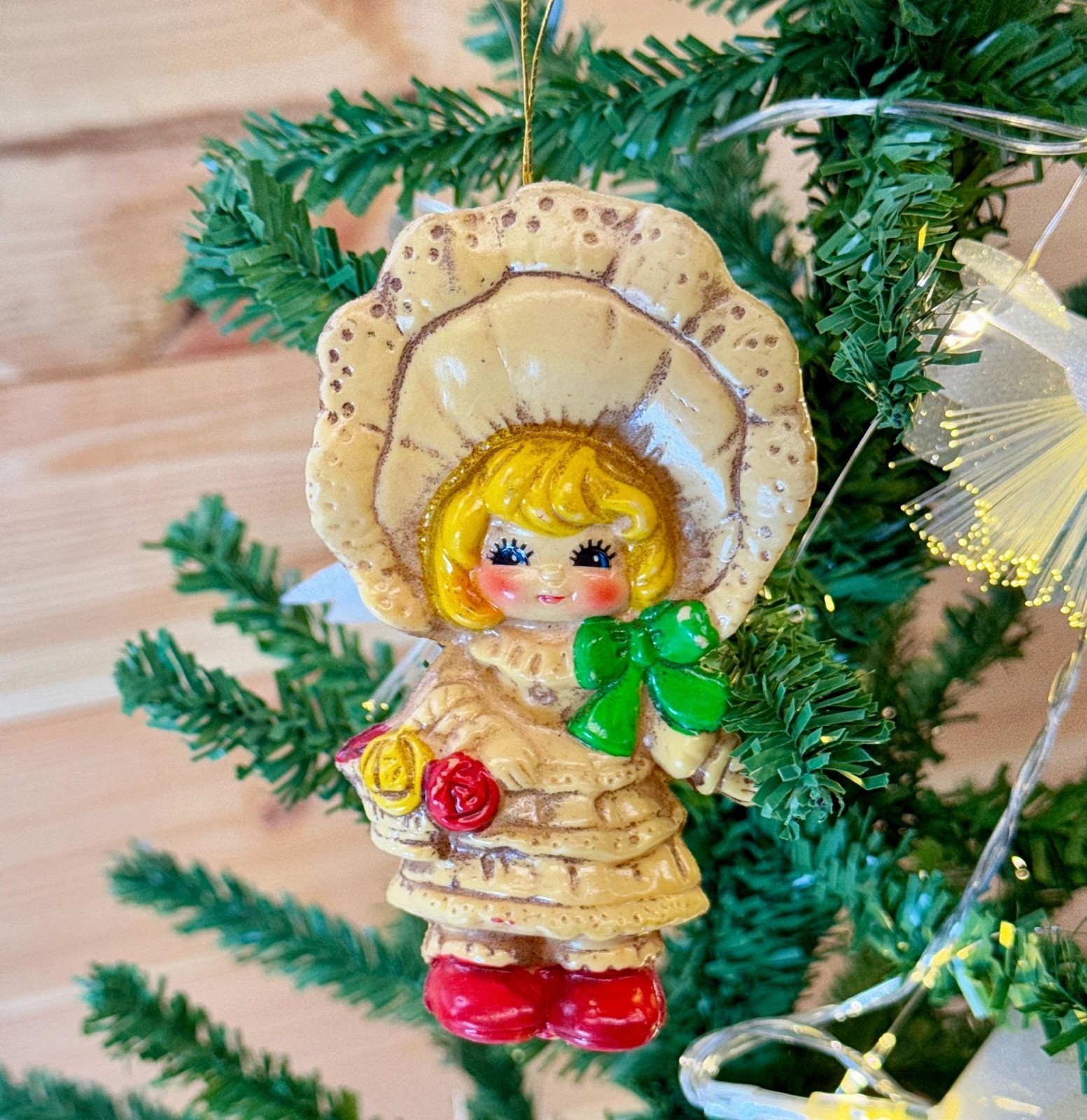 1950s Made In Japan Girl In Hat Christmas Tree Ornament 1950s Made In Japan Girl In Hat Christmas Tree Ornament