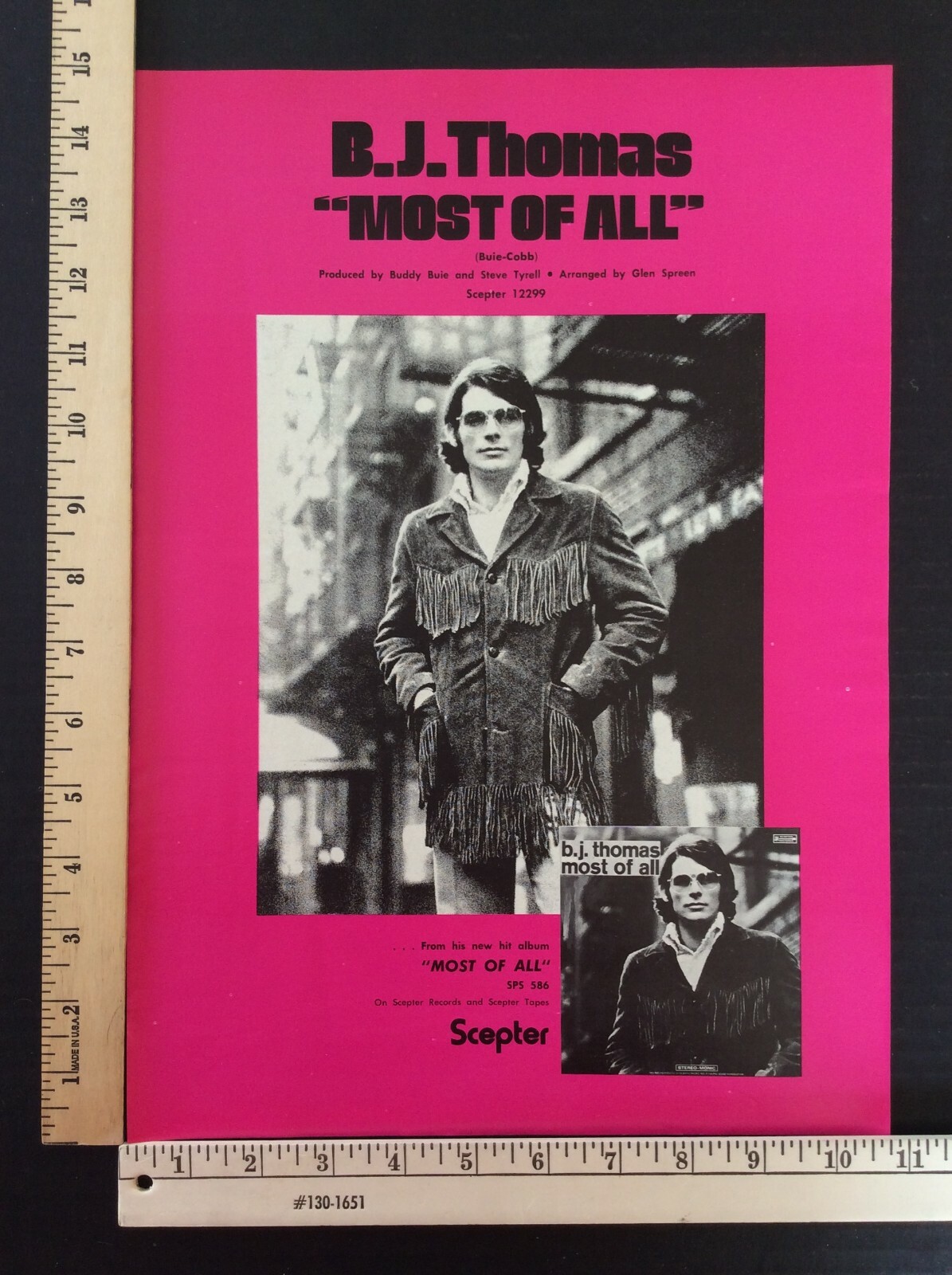 Rare Original VTG 1970 B J Thomas Most of All Poster Style Music Ad Art Print Rare Original VTG 1970 B J Thomas Most of All Poster Style Music Ad Art Print