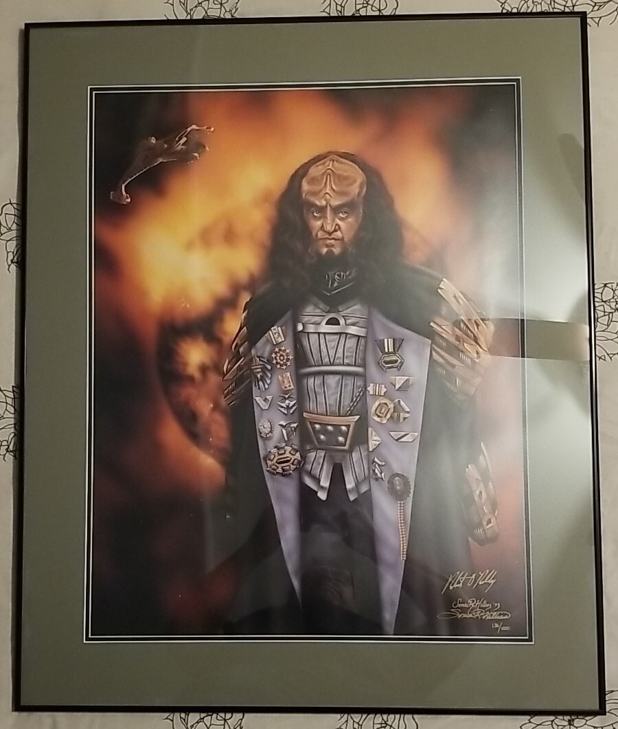 Star Trek lithograph of Gowron Signed by artist & Robert O'Reilly #136 of 1000