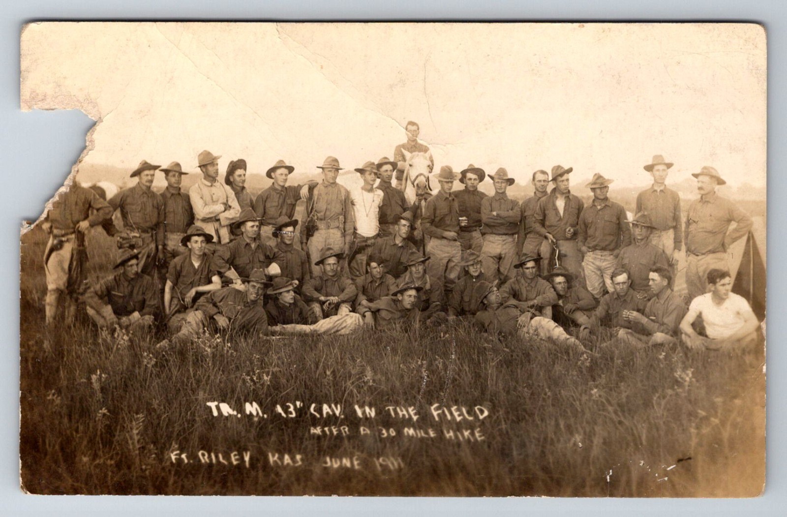 RPPC US Army KS Kansas Fort Riley 13th Cavalry June 1911 Zellner Photo RARE RPPC US Army KS Kansas Fort Riley 13th Cavalry June 1911 Zellner Photo RARE
