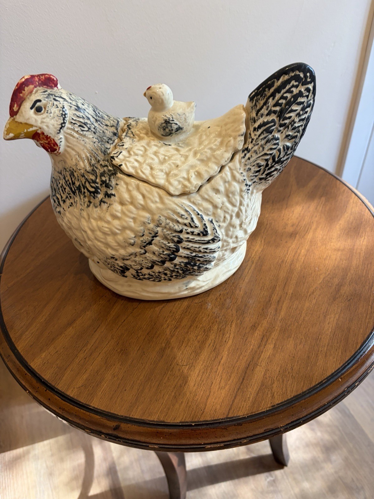 Rare Vintage Morton Pottery Hen and Chicks ceramic cookie Jarđź‘€ Rare Vintage Morton Pottery Hen and Chicks ceramic cookie Jarđź‘€