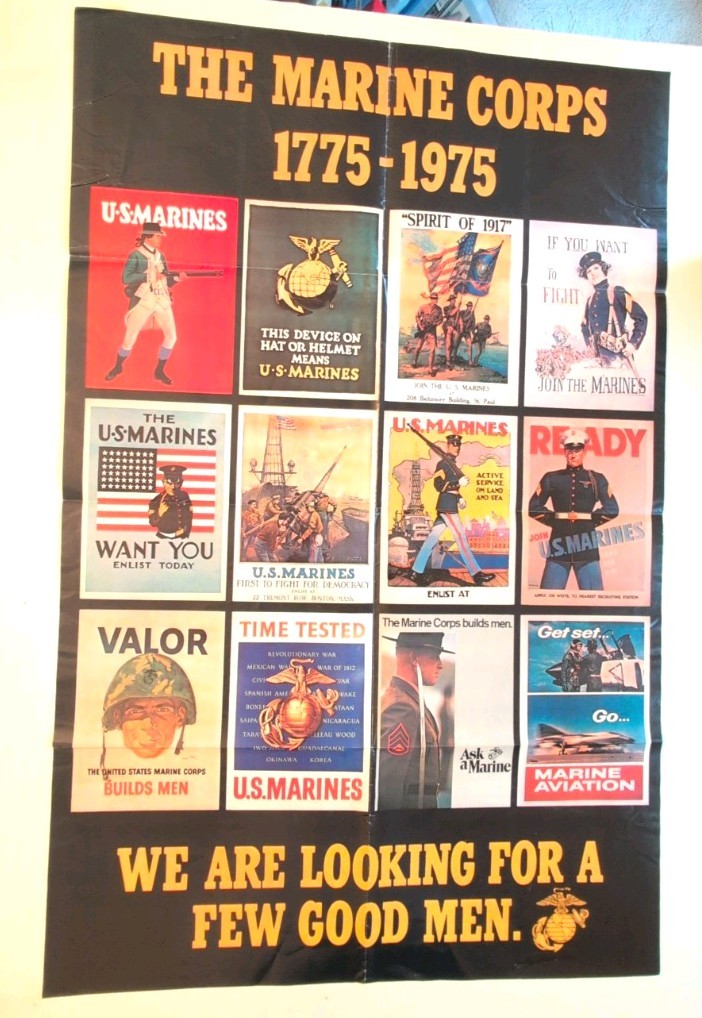Vintage 1974 US Marine Corps Poster 1775-1975 Few Good Men Recruiting Mailer EGA